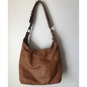 Coach Tan Leather Hobo Shaped Handbag